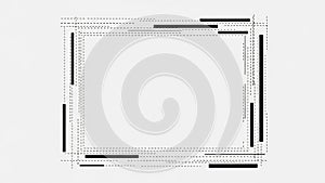 Rectangular shape featuring black solid and dashed lines on a