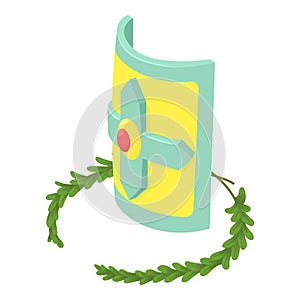 Rectangular shield icon, isometric style