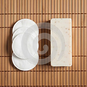 A rectangular soap bar with speckled