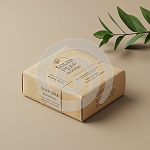 Rectangular soap packaging designed with a mockup label 
