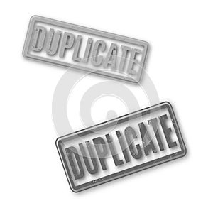 Rectangular stamp duplicate, vector illustration.