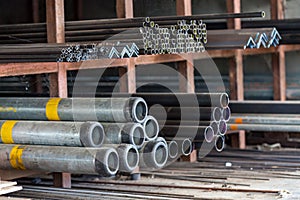Rectangular steel for structural work. Steel rectangle placed on