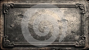 Rectangular stone plaque with a textured, weathered surface