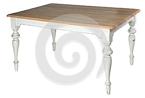 rectangular table with curly legs in a loft style