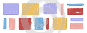 rectangular texture shapes rough edges set. graphic element borders and frames