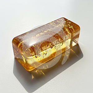 Rectangular transparent object with a glossy surface resembling