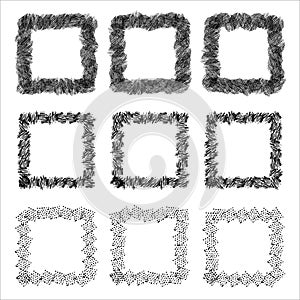 Rectangular vector frame. borders set. Set of design elements.
