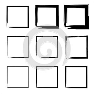 Rectangular vector frame. Vector black painted squares. rectangular shapes.