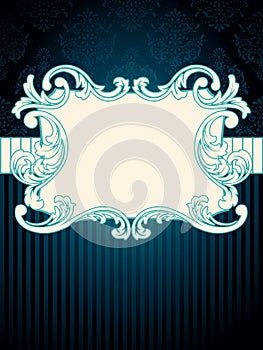 Rectangular vintage rococo label