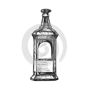 Rectangular Vintage Whisky Booze Bottle Vector