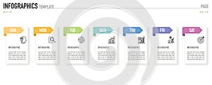 Rectangular weekly timeline infographic for business presentation