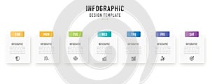 Rectangular weekly timeline infographic for business presentation