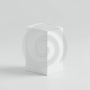 Rectangular white box on a light gray background. The box has a smooth surface