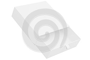 Rectangular white gift box pattern looks beautiful and clean isolated on white background, Suitable for presentations