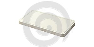Rectangular white plastic block isolated on transparent background