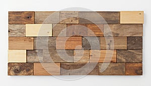 Rectangular Wooden Block Arrangement on White