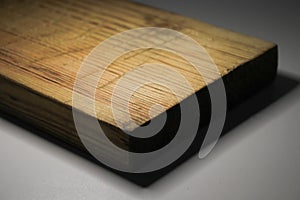 Rectangular wooden board on a white background