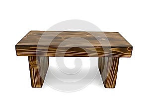 Wooden Stool Isolated On White