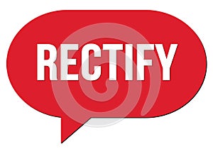 RECTIFY text written in a red speech bubble