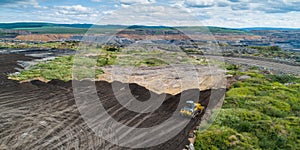 Recultivation open pit soil bulldozer quarry cultivation