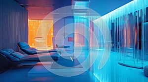 recuperation system installation, modern interior .