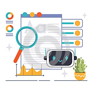 Recurrent Neural Network concept. Flat vector illustration
