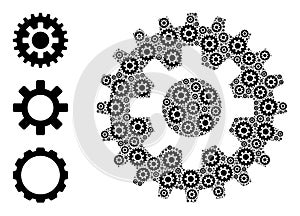 Recursion Cogwheel Icon Itself Collage