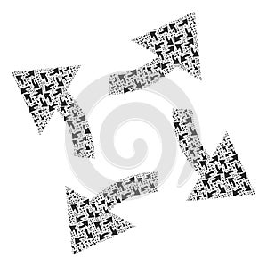 Centrifugal Arrows Recursion Collage of Itself Icons