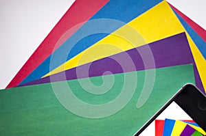 Recursion. Colorful background. Use mobile phone. Colors. Photo taken on a mobile phone