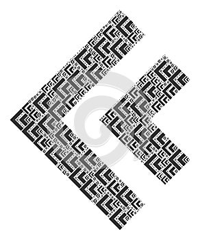 Shift Left Recursive Mosaic of Itself Items