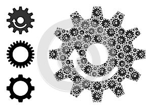 Recursion Gear Wheel Rotation Icon Self Collage