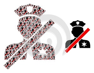 Closed Police Officer Collage of Closed Police Officer Icons and Basic Icon