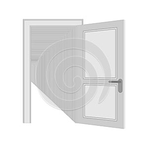 Recursion Open Door Isolated. Repeating doors vector illustration