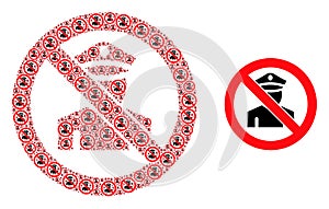 Stop Policeman Mosaic of Stop Policeman Icons and Basic Icon