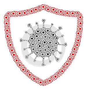 Recursive Virus Shield Icon Mosaic