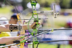 Recurve bow archery competition hand only