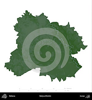 Recyca District, Belarus, isolated on white. Physical