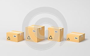 Recyclable boxes and logistics transportation, 3d rendering