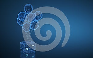 Recyclable boxes and logistics transportation, 3d rendering