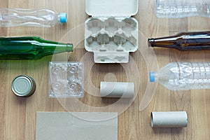 Recyclable garbage consisting glass Savings plastic Plastic Env