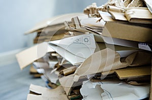 Recyclable materials. A selection of garbage for recycling. paper recyclable. waste paper recycling