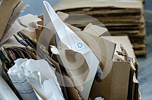 Recyclable materials. A selection of garbage for recycling. paper recyclable. waste paper recycling