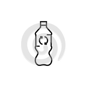 Recyclable plastic bottle icon