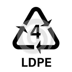 Recyclable plastic LDPE or PELD Simple icon on product packaging and box