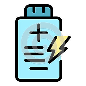 Recycle battery icon vector flat