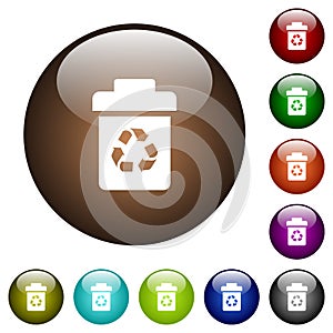 Recycle bin color glass buttons