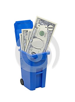 Recycle bin full of no money