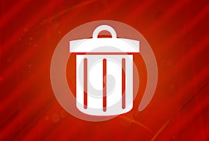 Recycle bin icon isolated on abstract red gradient magnificence background