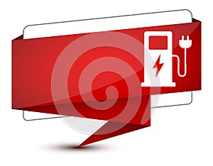 Recycle bin icon isolated on elegant red tag sign illustration