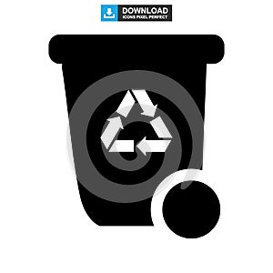 Recycle bin icon or logo isolated sign symbol vector illustration